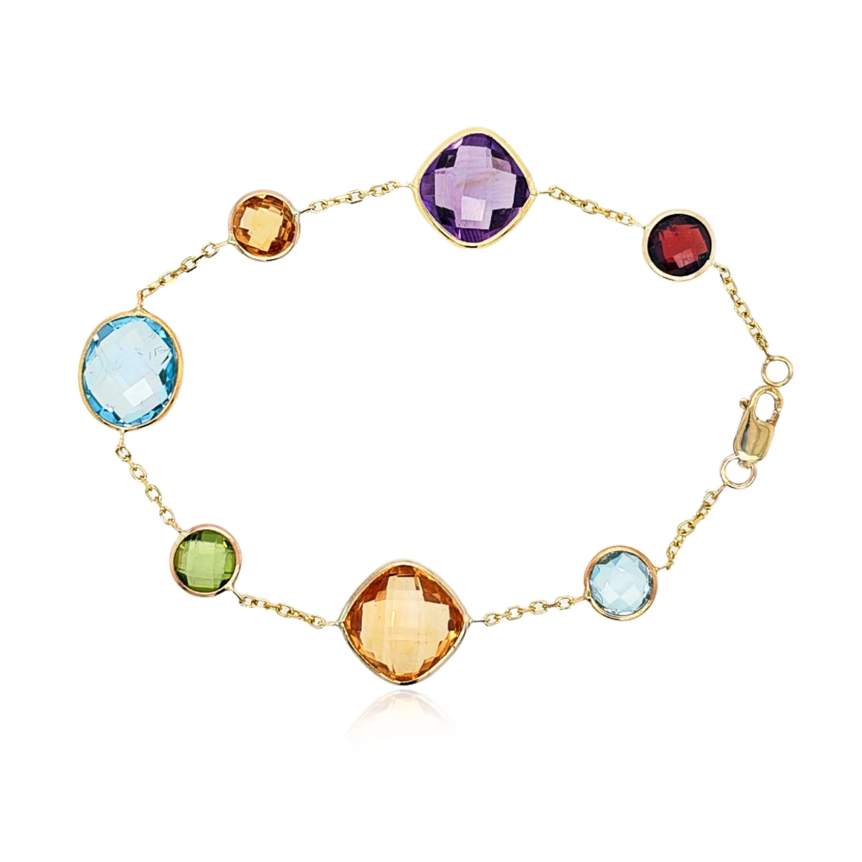 14K Multicolor Gemstone Bracelet