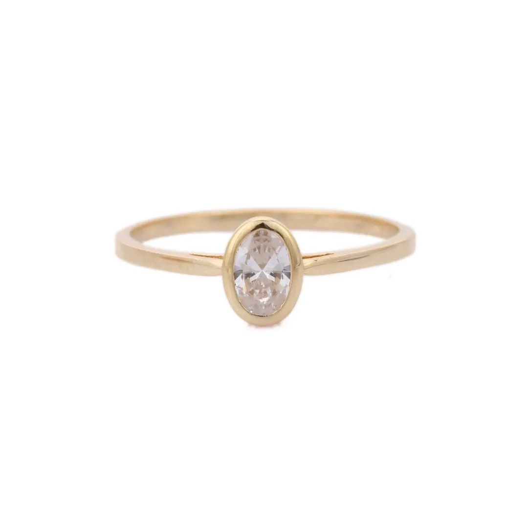 14K Yellow Gold Cubic Zirconia Ring