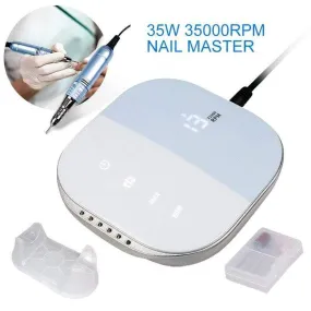 35000RPM Nail Art Drill Gel Electric Nail Drill 35W Nail Polisher with Set Nail Drill Bits Manicure Machie Nail Salon Tools