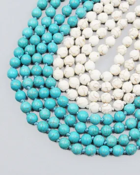 60" Turquoise Beaded Necklace Set