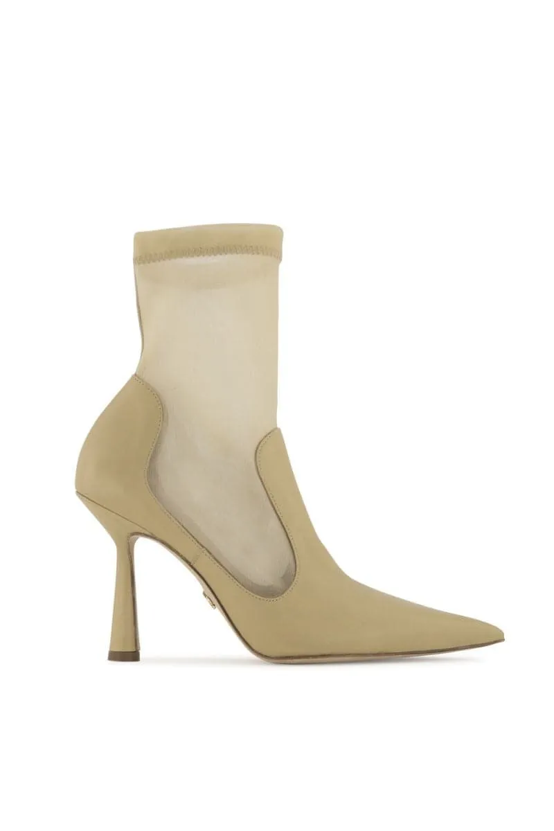 ANNA WHEAT HEELED BOOTS