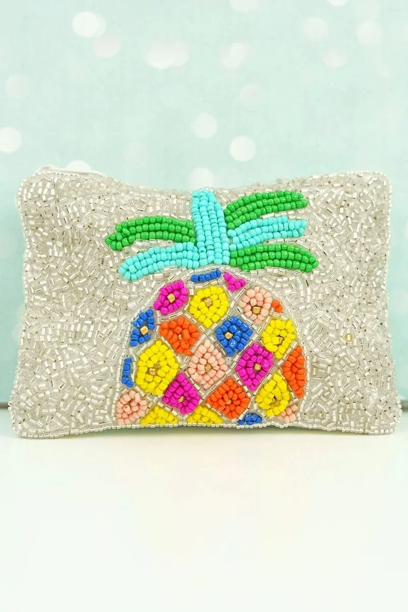 Beaded Pineapple coin clutch purse