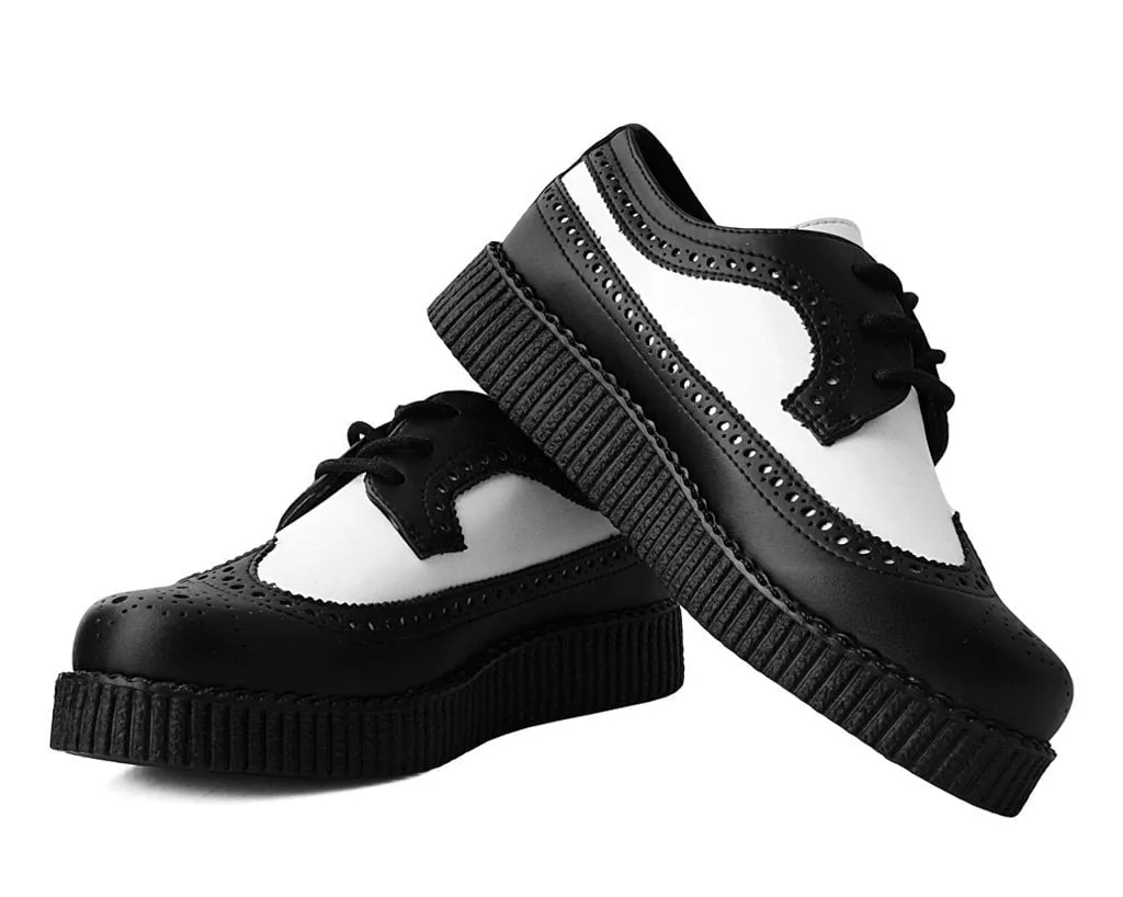 Black & White Wingtip TUKskin Viva Low Creeper