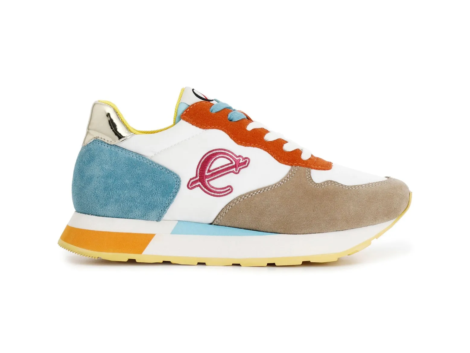 CafèNoir Donna Sneakers Multicolore Pelle Scamosciata e Tessuto