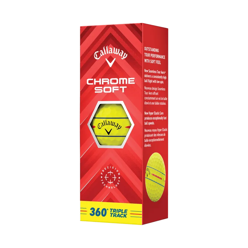 Callaway Chrome Soft Yellow 360 Triple Track 2024 Golf Balls