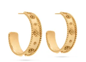 Capucine De Wulf Berry Hoop Earrings - Hammered Gold