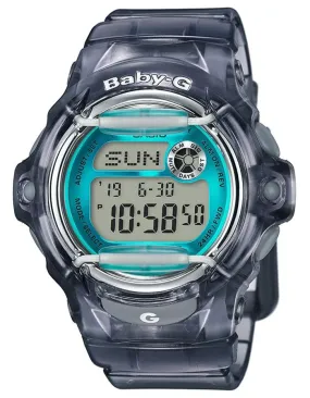 Casio Baby G Whale Watch - Transparent Grey Case & Strap - Turquoise Dial - 200m