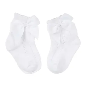 Designer Kidz - Baby Bow Crew Socks - Ivory