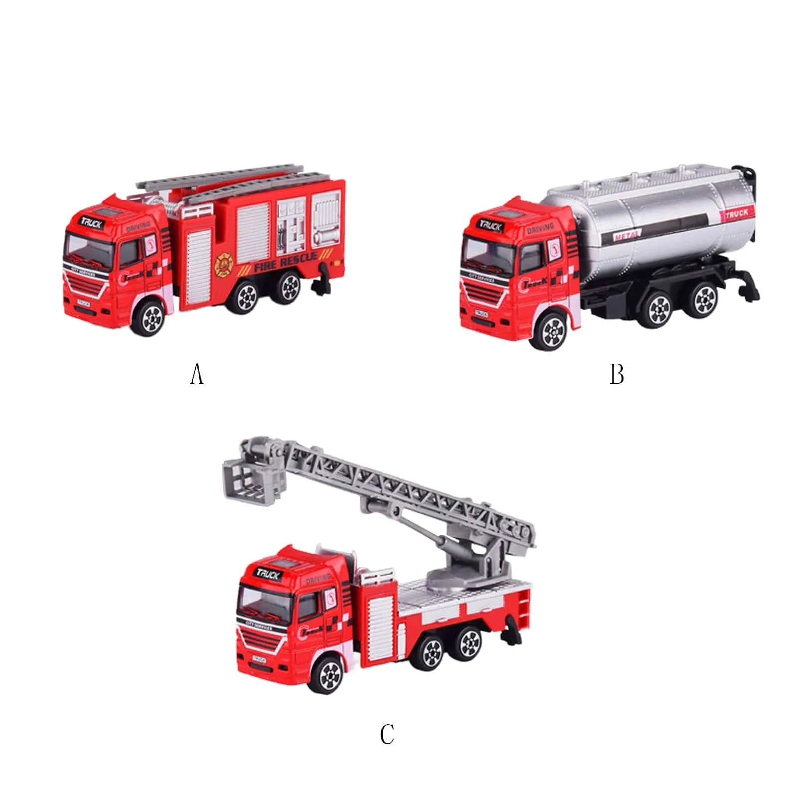 Die-cast Alloy Fire Truck Toys Set Simulation Fire Sandbox Game Rescue Car Tower Vehicles Kids Educational Best Birthday Gifts