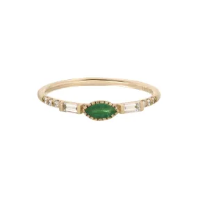 Emerald Marquise Baguette Equilibrium Ring