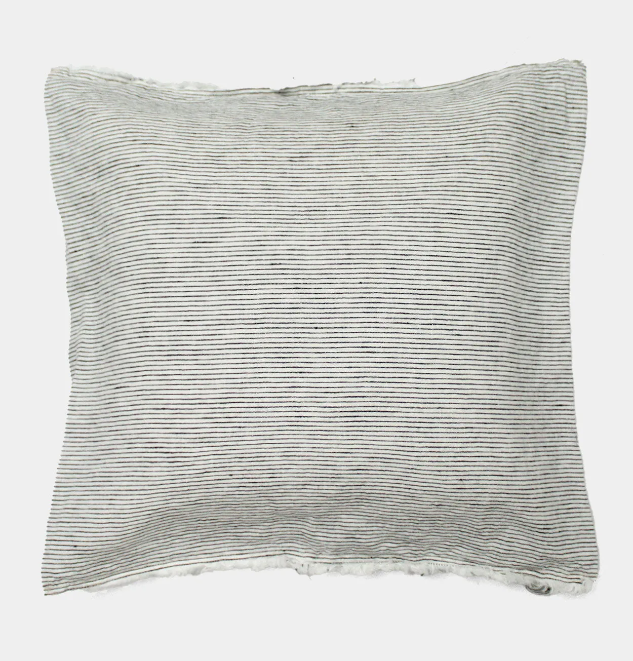 Frayed Edge Thin Stripe Cushion – Ticking Stripe – 45 cm