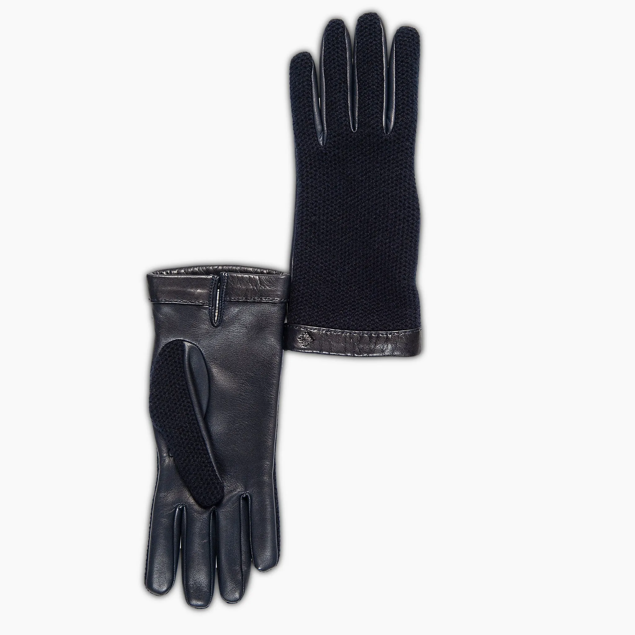 Hugo Leather gloves-cashmere knit and soft nappa