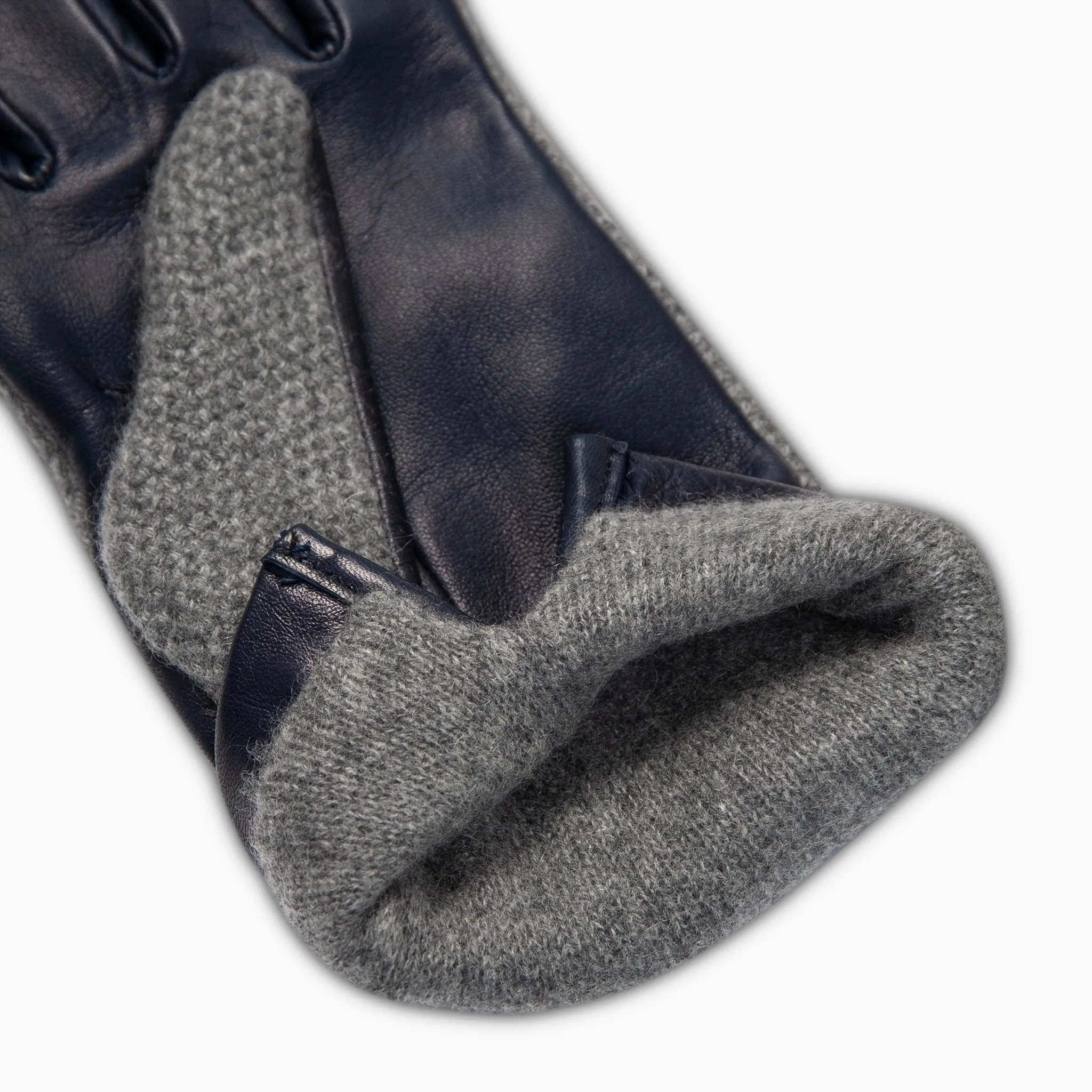 Hugo Leather gloves-cashmere knit and soft nappa