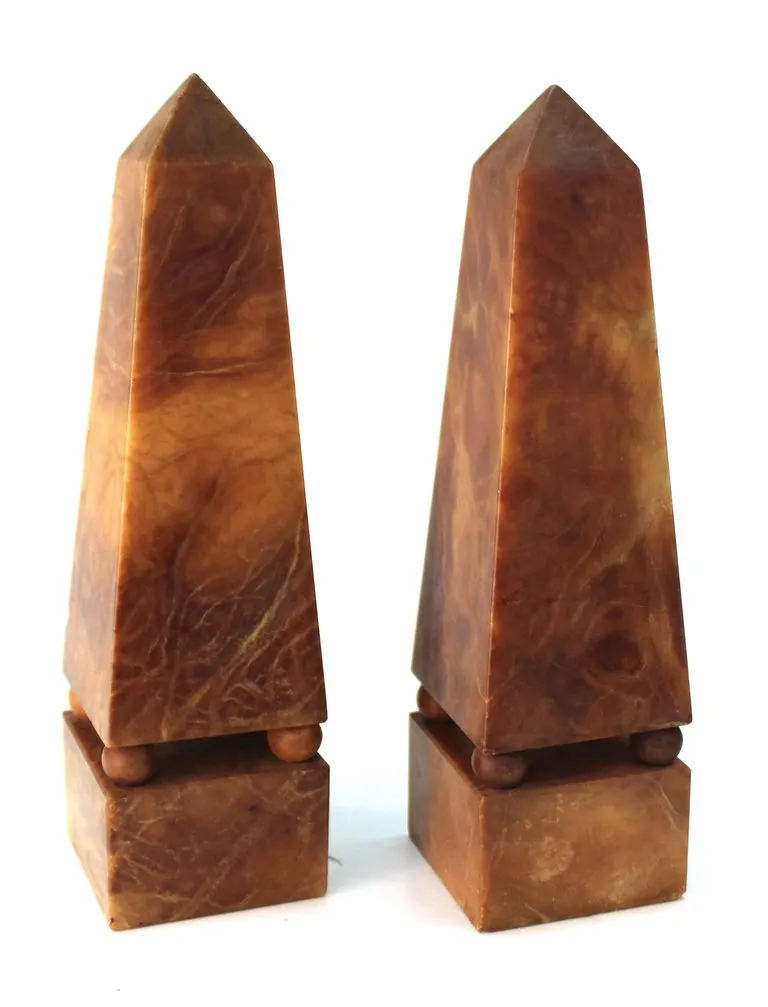 Italian Neoclassical Style Obelisks in Extinct Brown Alabaster