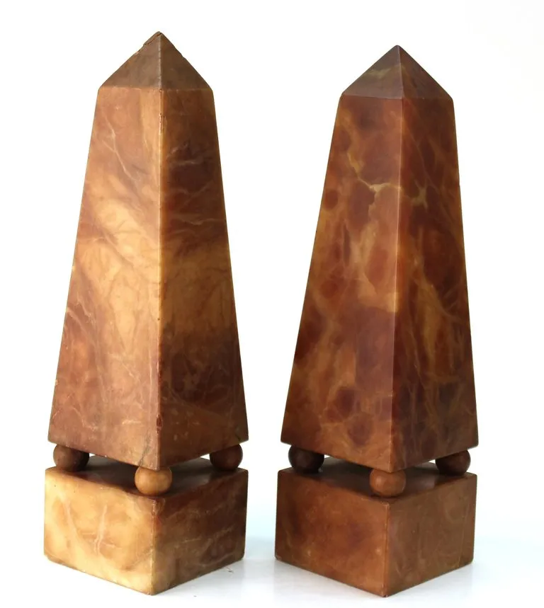 Italian Neoclassical Style Obelisks in Extinct Brown Alabaster