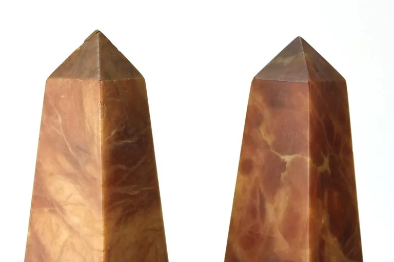 Italian Neoclassical Style Obelisks in Extinct Brown Alabaster