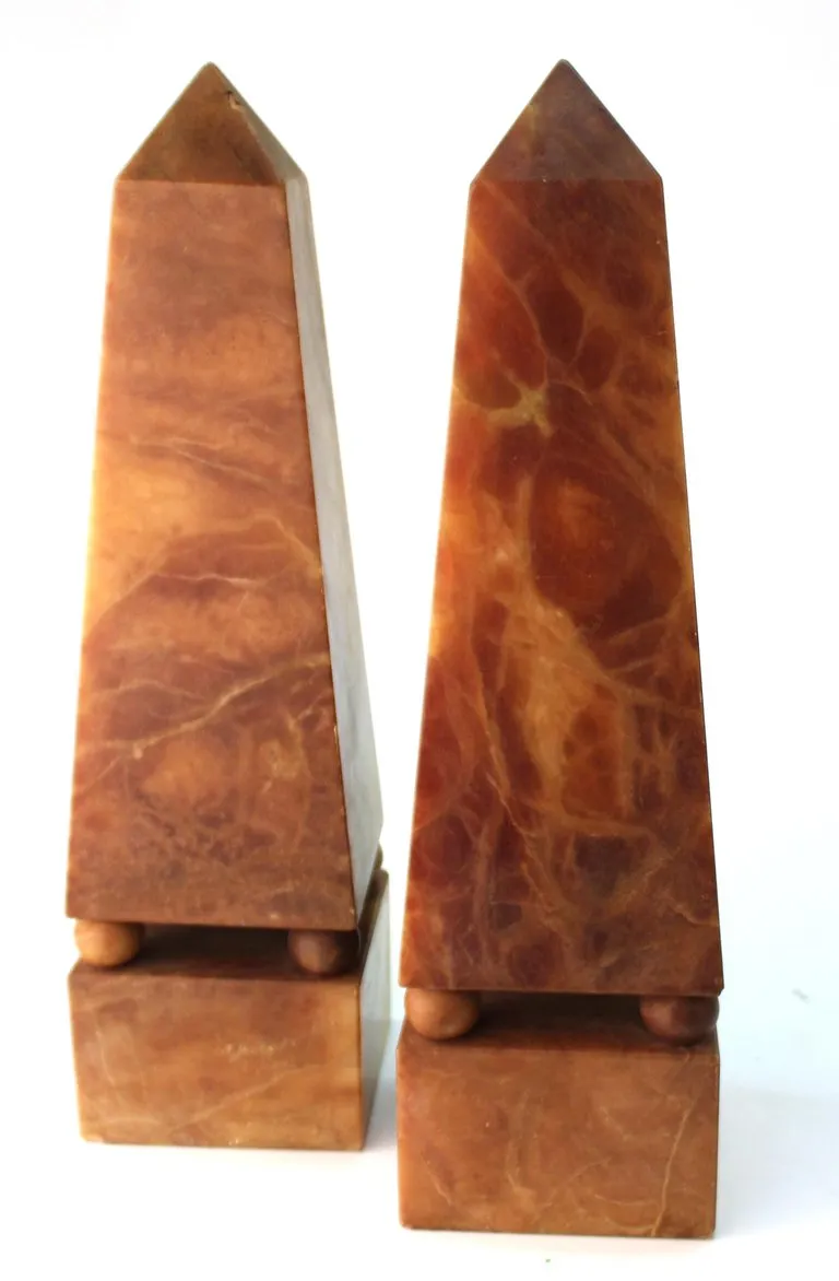 Italian Neoclassical Style Obelisks in Extinct Brown Alabaster