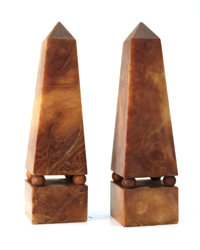 Italian Neoclassical Style Obelisks in Extinct Brown Alabaster