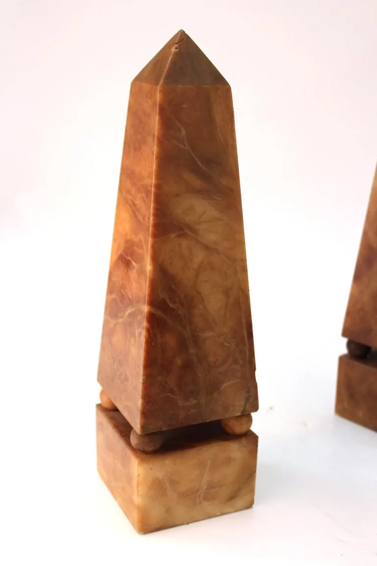 Italian Neoclassical Style Obelisks in Extinct Brown Alabaster