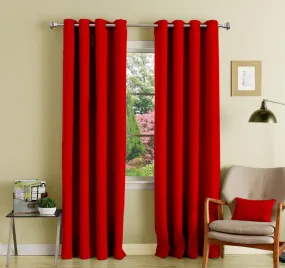 Lushomes blackout curtains 9 feet, Red Door Curtains with 8 Metal Eyelets, curtains & drapes, Parda, 9 feet curtains, long door curtains 9 feet (54 x 108 inches, single pc)