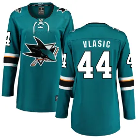 Marc-Edouard Vlasic San Jose Sharks Fanatics Branded Women's 2021/22 Home Breakaway Jersey - Teal