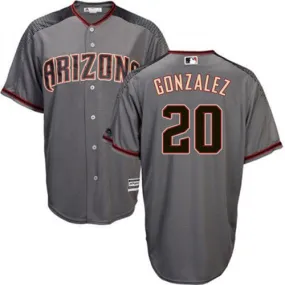 Men's Arizona Diamondbacks Luis Gonzalez Replica Road Jersey - Gray/Red