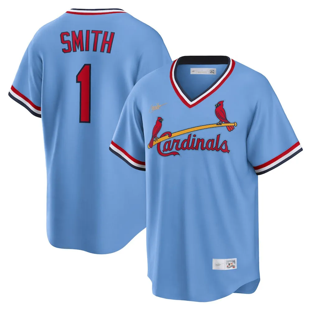 Men's St. Louis Cardinals Ozzie Smith Road Cooperstown Collection Player Jersey - Light Blue