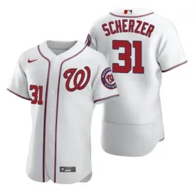 Mens Washington Nationals Max Scherzer Cool Base Replica Jersey White