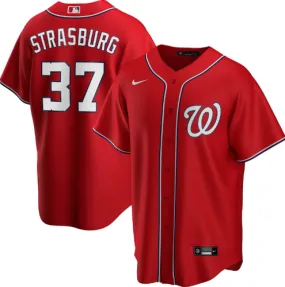 Mens Washington Nationals Stephen Strasburg Cool Base Replica Jersey Red