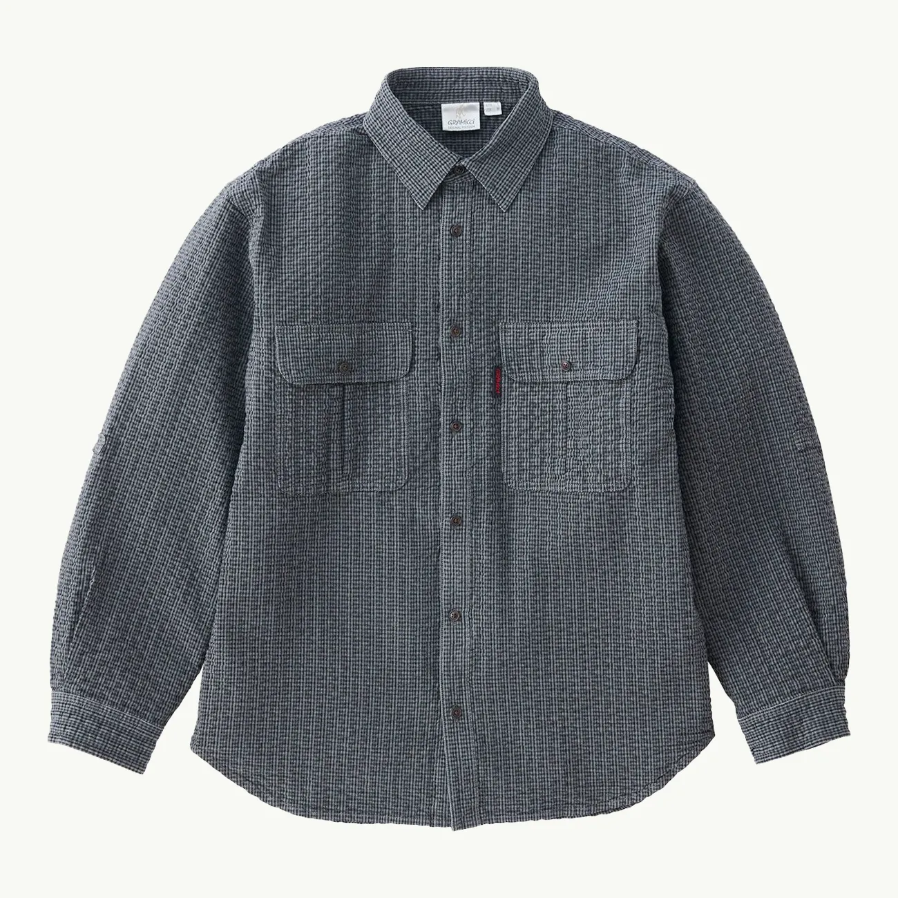 OG SEERSUCKER CANYON SHIRT DEEP GREY GARMENT DYE