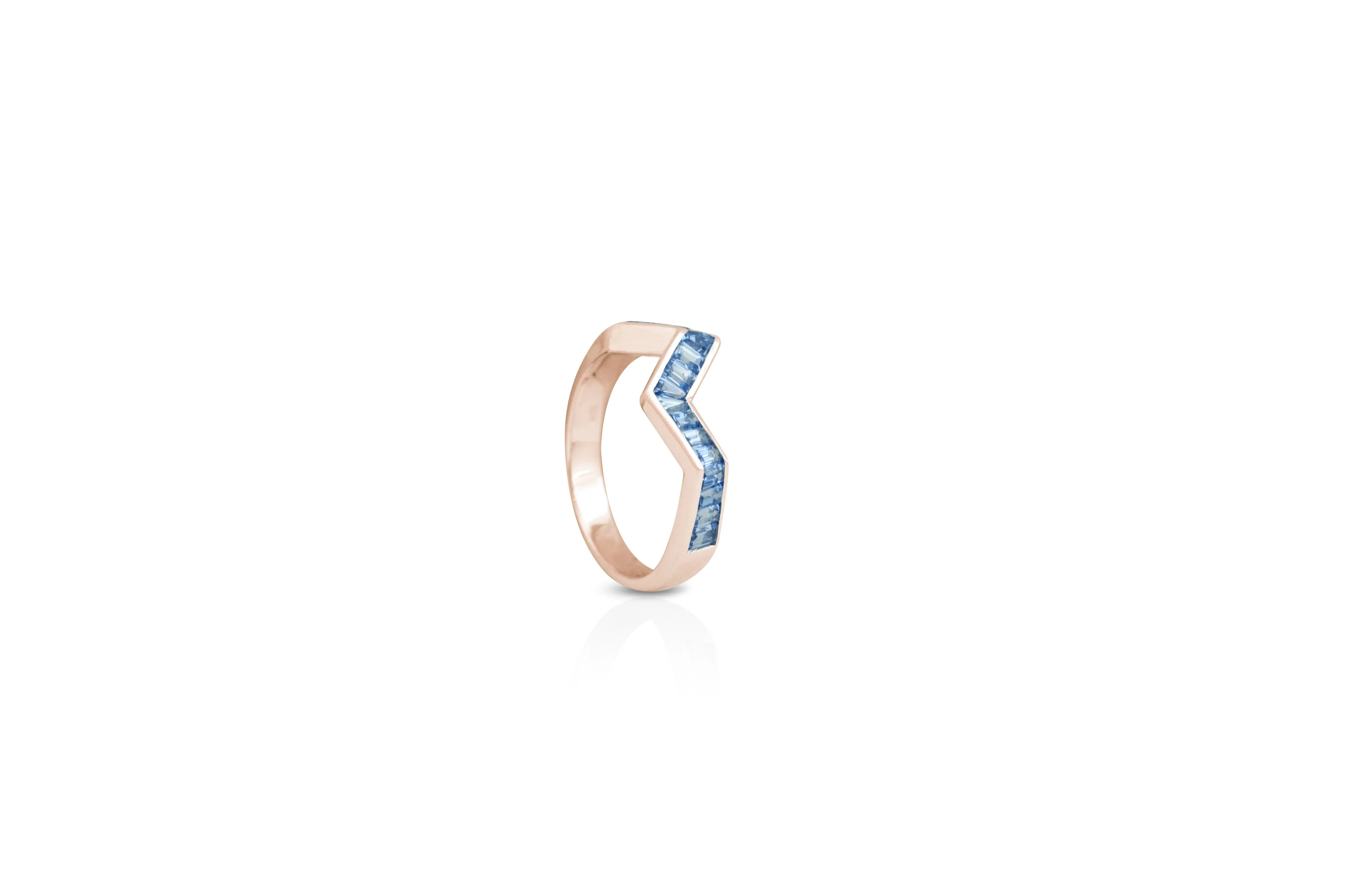 Origami Ziggy Ring in Blue Sapphire