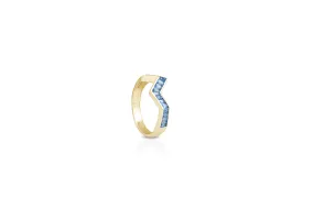 Origami Ziggy Ring in Blue Sapphire