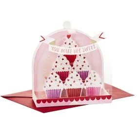 Paper Wonder Valentines Day Pop Up Card with Cupcakes