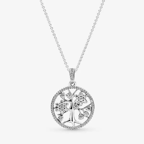 Sparkling Family Tree Necklace 390384CZ