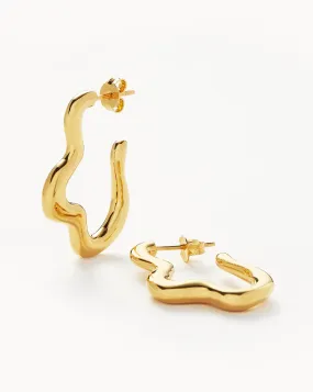 Squiggle Wavy Large Hoop Earrings