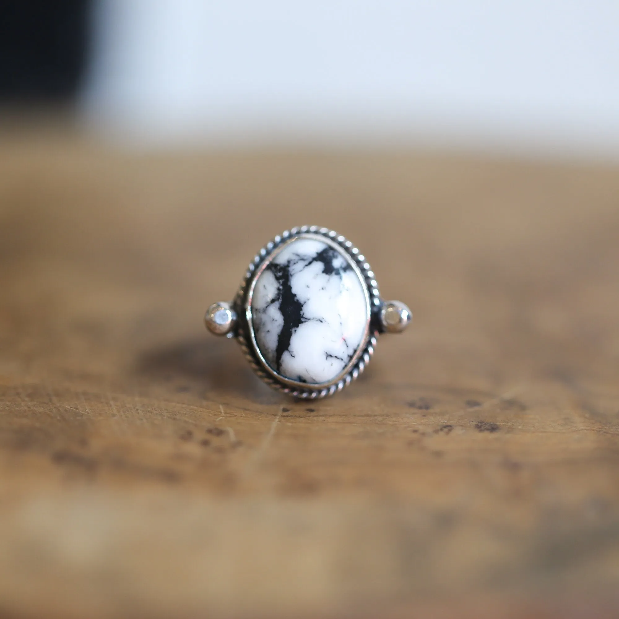 White Buffalo Lasso Ring - White Buffalo Ring - Silversmith Ring - OOAK