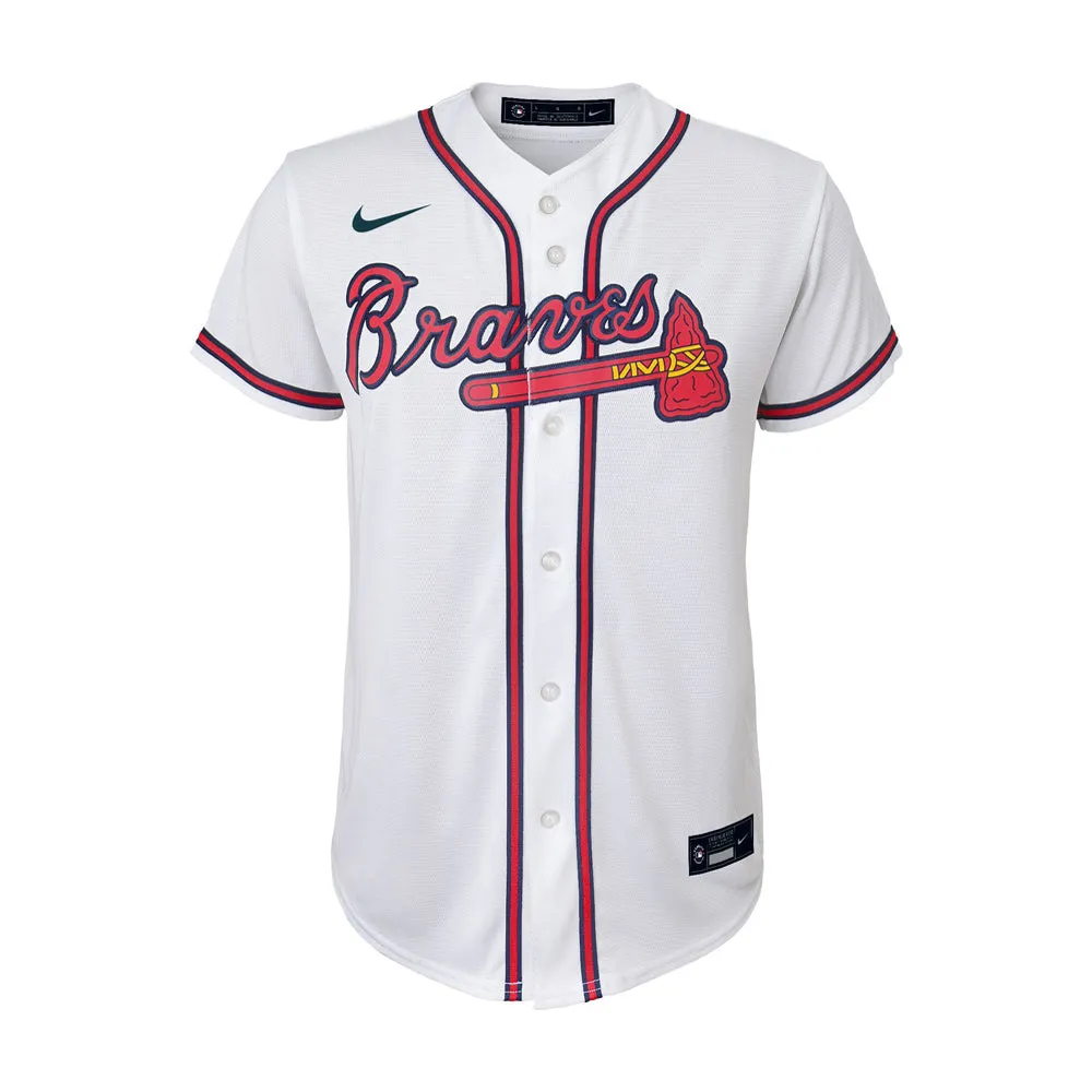 Youth Atlanta Braves Ronald Acuna Cool Base Replica Jersey White