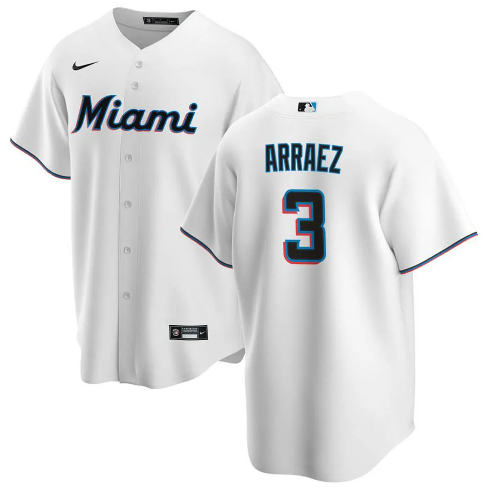 Youth Miami Marlins Luis Arraez Cool Base Replica Home Jersey - White